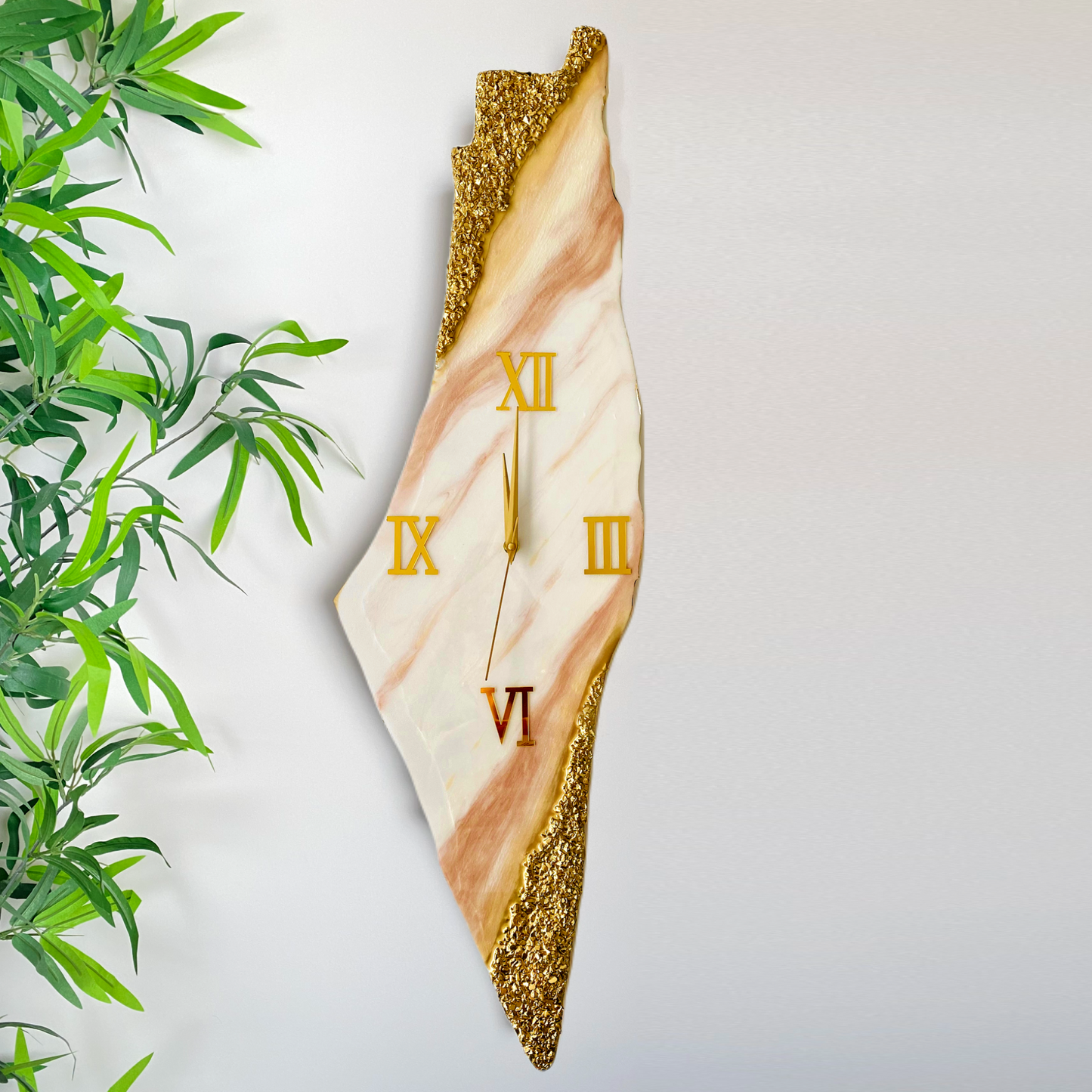 Handcrafted Resin Palestine Map Wall Clock