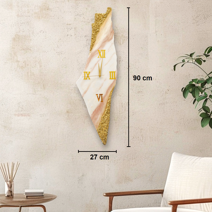 Handcrafted Resin Palestine Map Wall Clock